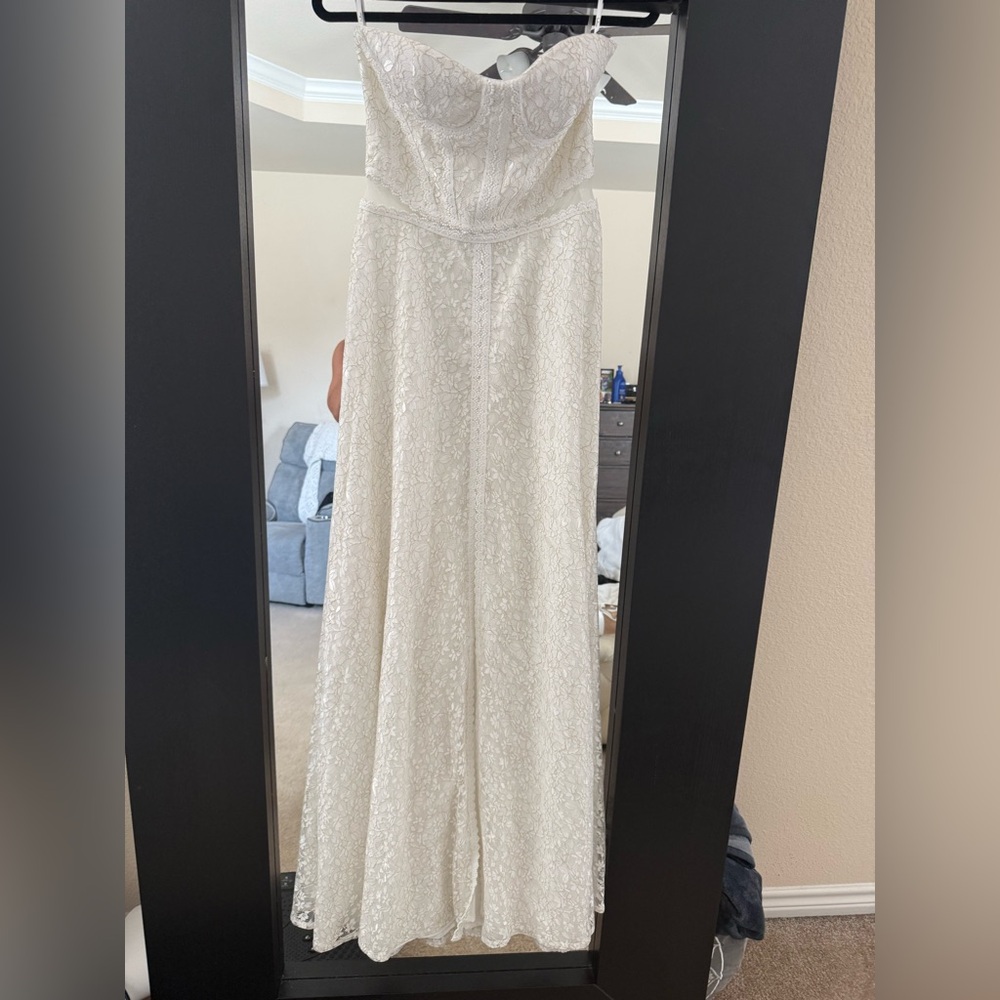 Lulu's White Strapless Gown - Picture 6 of 9